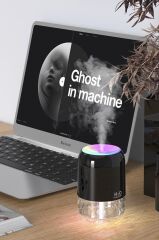 Hava Nemlendirici Buhar Makinesi Ve Aroma Difüzörü 200ml Ultrasonik Renkli H6 Siyah