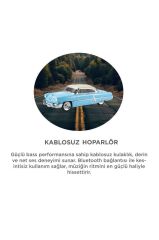 Bluetooth Hoparlör Retro Klasik Araba Tasarımlı 10W FM USB Selfie Speaker D85 Mavi