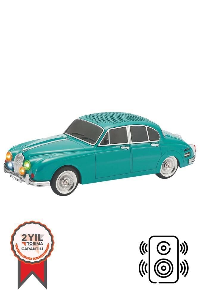 Bluetooth Hoparlör Retro Araba Tasarımlı Speaker WS-596 Mavi