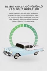 Bluetooth Hoparlör Retro Klasik Araba Tasarımlı 10W FM USB Speaker D87 Mavi