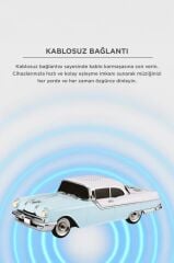 Bluetooth Hoparlör Retro Klasik Araba Tasarımlı 10W FM USB Speaker D87 Mavi