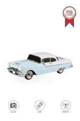 Bluetooth Hoparlör Retro Klasik Araba Tasarımlı 10W FM USB Selfie Speaker D87 Mavi