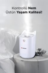 Torima H7 Beyaz 3000ml Ultrasonik Renkli Hava Nemlendirici Buhar Makinesi Ve Aroma Difüzörü