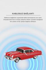 Bluetooth Hoparlör Retro Klasik Araba Tasarımlı 10W FM USB Speaker D87 Kırmızı