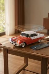 Bluetooth Hoparlör Retro Klasik Araba Tasarımlı 10W FM USB Selfie Speaker D87 Turuncu