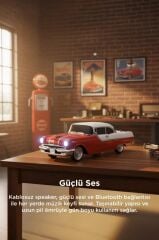 Bluetooth Hoparlör Retro Klasik Araba Tasarımlı 10W FM USB Selfie Speaker D87 Turuncu