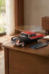 Bluetooth Hoparlör Retro Klasik Araba Tasarımlı 10W FM USB Selfie Speaker D87 Siyah