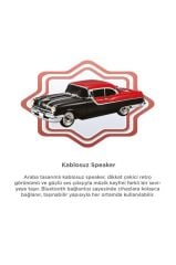 Bluetooth Hoparlör Retro Klasik Araba Tasarımlı 10W FM USB Selfie Speaker D87 Siyah