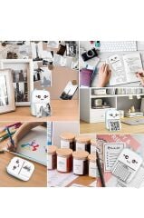 Termal Rulo Kağıt Yapışkanlı Etiket Sticker Tüm Mini Makinalarla Uyumlu 1 Paket (5 Adet) Beyaz