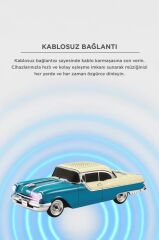 Bluetooth Hoparlör Retro Klasik Araba Tasarımlı 10W FM USB Selfie Speaker D87 Yeşil