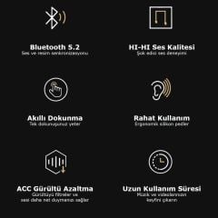Bluetooth Kulaklık Kulak İçi Oyuncu Kulaklık Airmars XKT03 Siyah