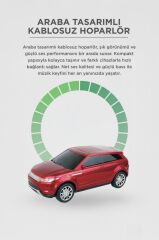 Bluetooth Hoparlör Suv Araba Tasarımlı 16W FM USB Selfıe Speaker D88 Kırmızı