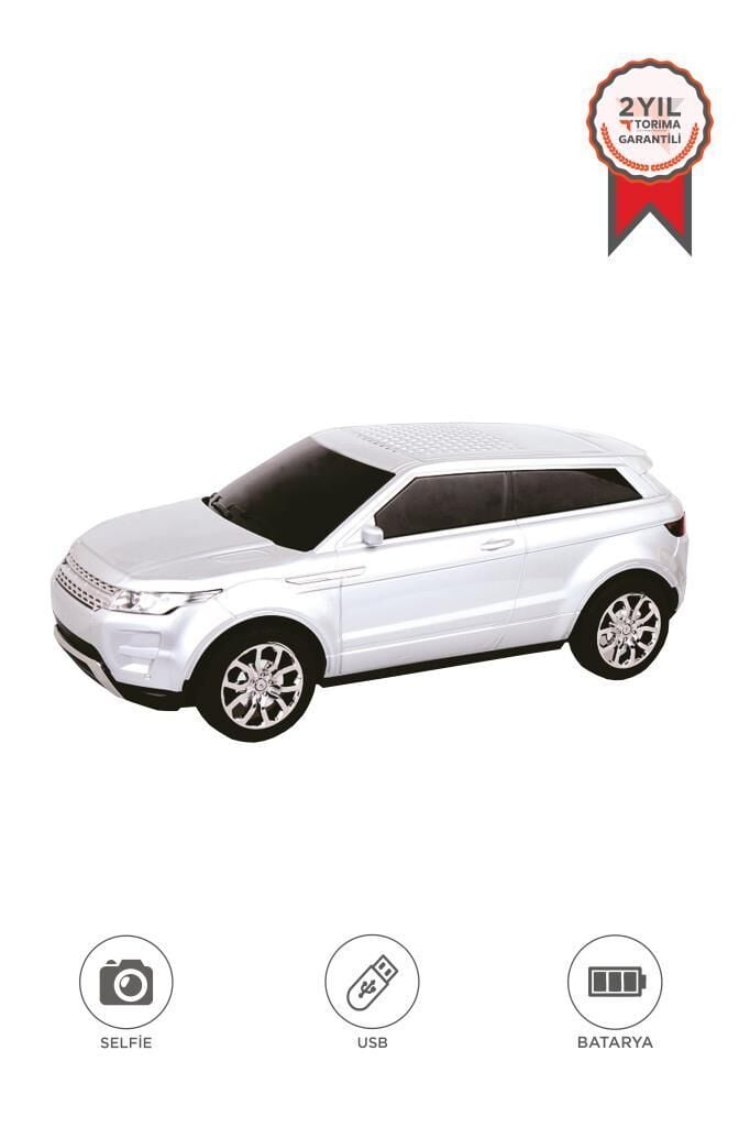 Bluetooth Hoparlör Suv Araba Tasarımlı 16W FM USB Selfie Speaker D88 Beyaz