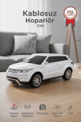 Bluetooth Hoparlör Suv Araba Tasarımlı 16W FM USB Selfie Speaker D88 Beyaz