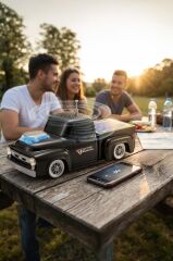 Bluetooth Hoparlör Güneş Enerjili Kamyon Tasarımlı FM USB TF Speaker D44 Siyah
