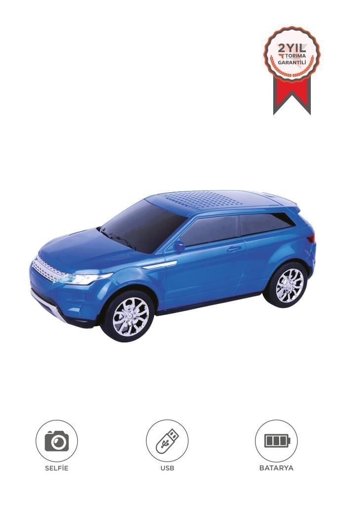 Bluetooth Hoparlör Suv Araba Tasarımlı 16W FM USB Selfie Speaker D88 Mavi