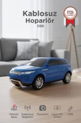Bluetooth Hoparlör Suv Araba Tasarımlı 16W FM USB Selfie Speaker D88 Mavi