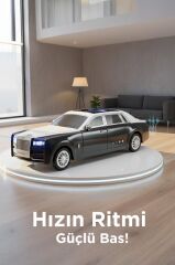 Bluetooth Hoparlör Süper Lüks Araba Tasarımlı 15W TWS FM USB Speaker D82 Siyah