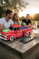 Bluetooth Hoparlör Güneş Enerjili Kamyon Tasarımlı FM USB TF Speaker D44 Kırmızı