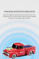 Bluetooth Hoparlör Güneş Enerjili Kamyon Tasarımlı FM USB TF Speaker D44 Kırmızı