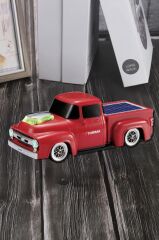 Bluetooth Hoparlör Güneş Enerjili Kamyon Tasarımlı FM USB TF Speaker D44 Kırmızı