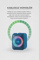 Bluetooth Hoparlör Rgb Işıklı Taşınabilir Speaker D13 Mavi