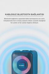 Bluetooth Hoparlör Rgb Işıklı Taşınabilir Speaker D13 Mavi