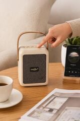 Bluetooth Speaker Kablosuz Hoparlör  USB Girişli Şarjlı Hoparlör GTS-2201 Bej