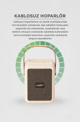 Bluetooth Speaker Kablosuz Hoparlör  USB Girişli Şarjlı Hoparlör GTS-2201 Bej