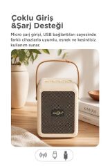 Bluetooth Speaker Kablosuz Hoparlör  USB Girişli Şarjlı Hoparlör GTS-2201 Bej
