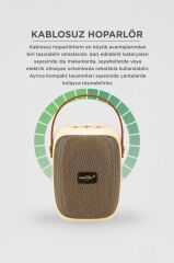 Bluetooth Hoparlör Rgb Işıklı FM Radyo Kablosuz Taşınabilir Speaker GTS-1679 Bej