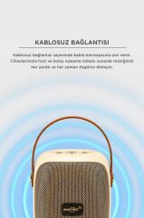 Bluetooth Hoparlör Rgb Işıklı FM Radyo Kablosuz Taşınabilir Speaker GTS-1679 Bej