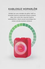 Bluetooth Hoparlör Rgb Işıklı Taşınabilir Speaker D13 Kırmızı