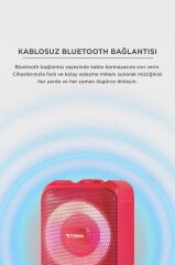 Bluetooth Hoparlör Rgb Işıklı Taşınabilir Speaker D13 Kırmızı