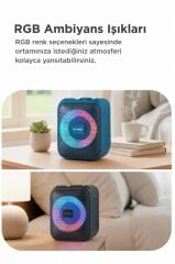 Bluetooth Hoparlör Rgb Işıklı Taşınabilir Speaker D13 Kırmızı