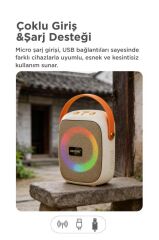 Bluetooth Hoparlör Rgb Işıklı FM Radyo Kablosuz Taşınabilir Speaker GTS-1679 Siyah