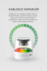Bluetooth Hoparlör Rgb Işıklı Taşınabilir Speaker D14 Beyaz