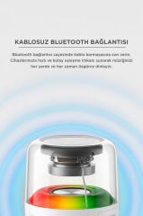 Bluetooth Hoparlör Rgb Işıklı Taşınabilir Speaker D14 Beyaz