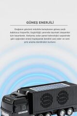 Bluetooth Hoparlör Güneş Enerjili Tır Tasarımlı FM USB AUX Speaker D45 Siyah