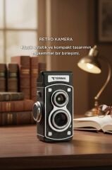 Mini Retro Dijital Fotoğraf Makinesi Video Kamera 1080P CMR44 Siyah
