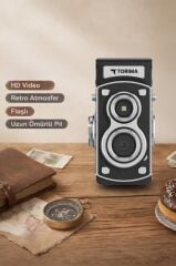 Mini Retro Dijital Fotoğraf Makinesi Video Kamera 1080P CMR44 Siyah