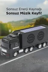 Bluetooth Hoparlör Tır FM AUX USB Güneş Enerjili Speaker D45 Siyah