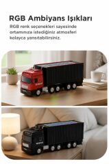 Bluetooth Hoparlör Güneş Enerjili Tır Tasarımlı FM USB AUX Speaker D45 Kırmızı