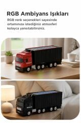 Bluetooth Hoparlör Güneş Enerjili Tır Tasarımlı FM USB AUX Speaker D45 Kırmızı