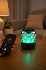 Bluetooth Hoparlör Rgb Işıklı Taşınabilir Speaker D15 Siyah