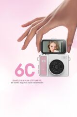 Mini Dijital Kamera Video Kamera 2K Flip Ekranlı CMR46 Pembe