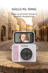 Mini Dijital Kamera 2K Flip Ekranlı Selfie Video Vlog Kamerası CMR46 Pembe