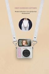 Mini Dijital Kamera 2K Flip Ekranlı Selfie Video Vlog Kamerası CMR46 Pembe