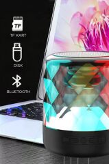 Bluetooth Hoparlör Rgb Işıklı Taşınabilir Speaker D15 Siyah