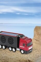 Bluetooth Hoparlör Güneş Enerjili Tır Tasarımlı FM USB AUX Speaker D45 Kırmızı